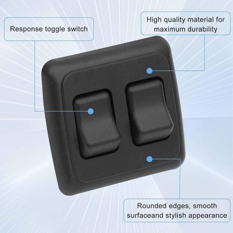 FBULWSEC Double SPST On-Off Toggle Switch with Bezel, Technology Components 12V Light Switch for RV, Camper, Trailer - Image 4